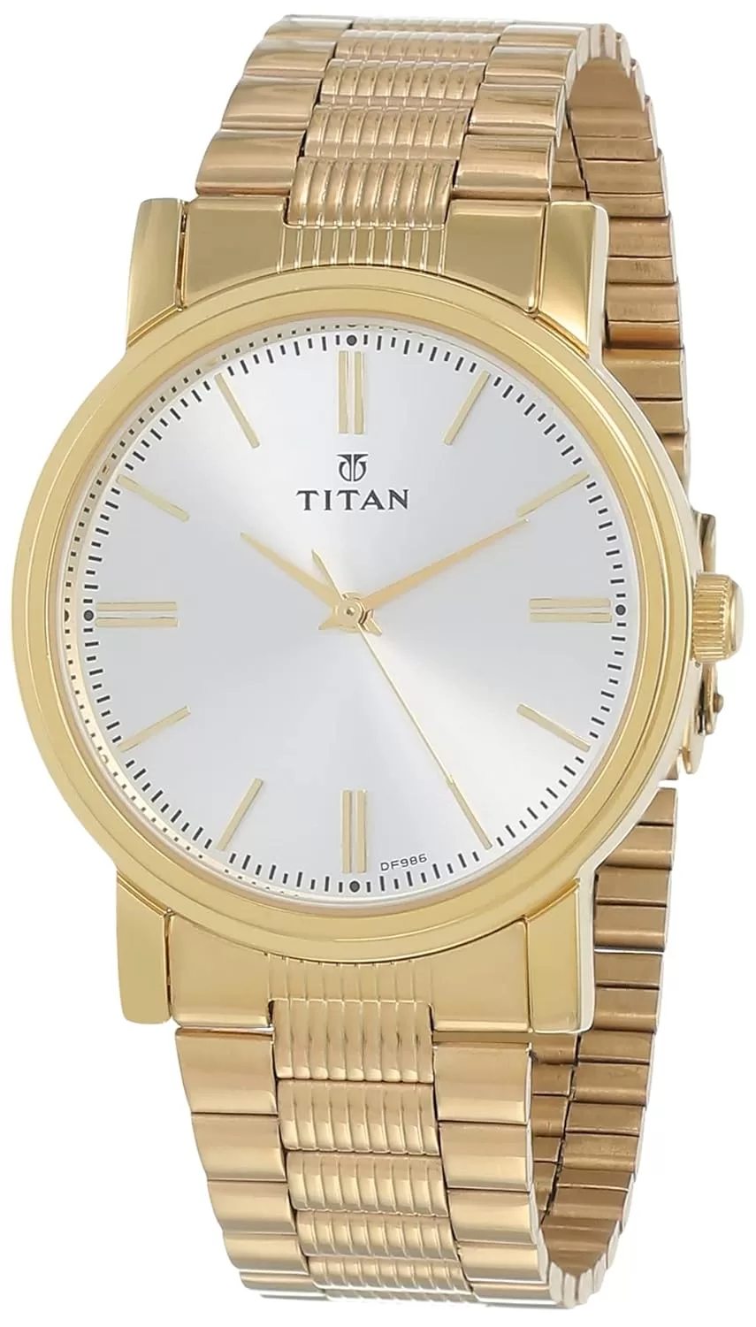 Titan Quartz Analog Silver Dial Stainless Steel Strap Watch for Men-NP1712YM01