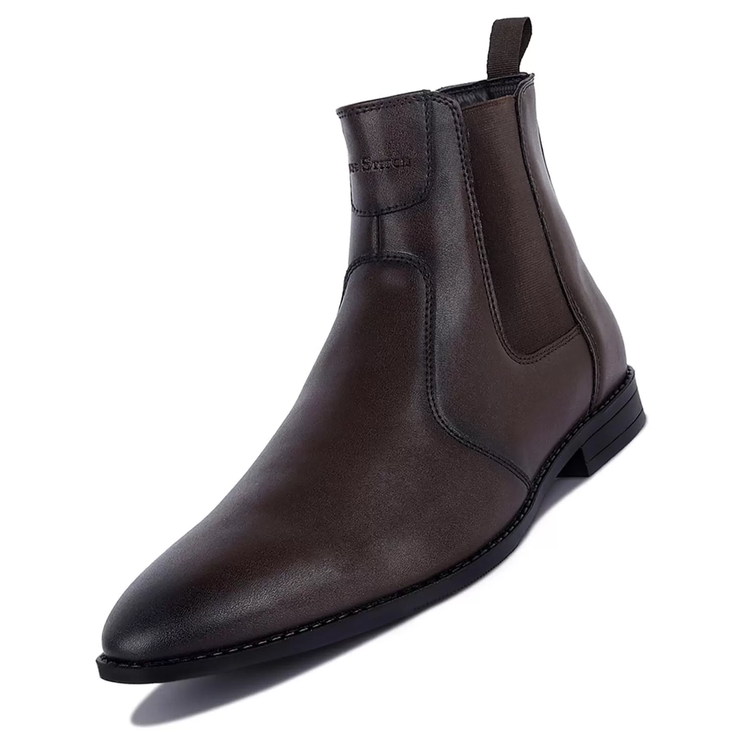 LOUIS STITCH Men’s Chelsea Boots | Handcrafted | High Ankle Boot| Comfortable Formal Office & Casual Wear Shoes | Dual Tone Patina Finish (LSRG_CLBB)