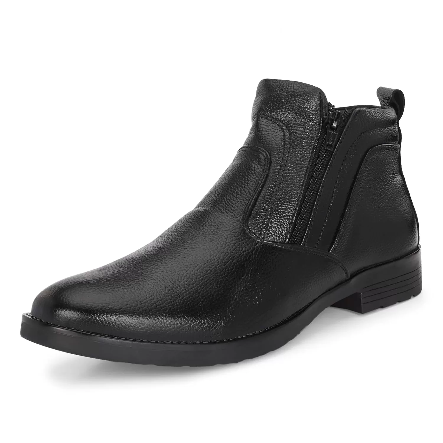 AgraShops Genuine black Leather Zipper Chelsea Boots for men,| Inner leather material | Padded insole with TPR sole |