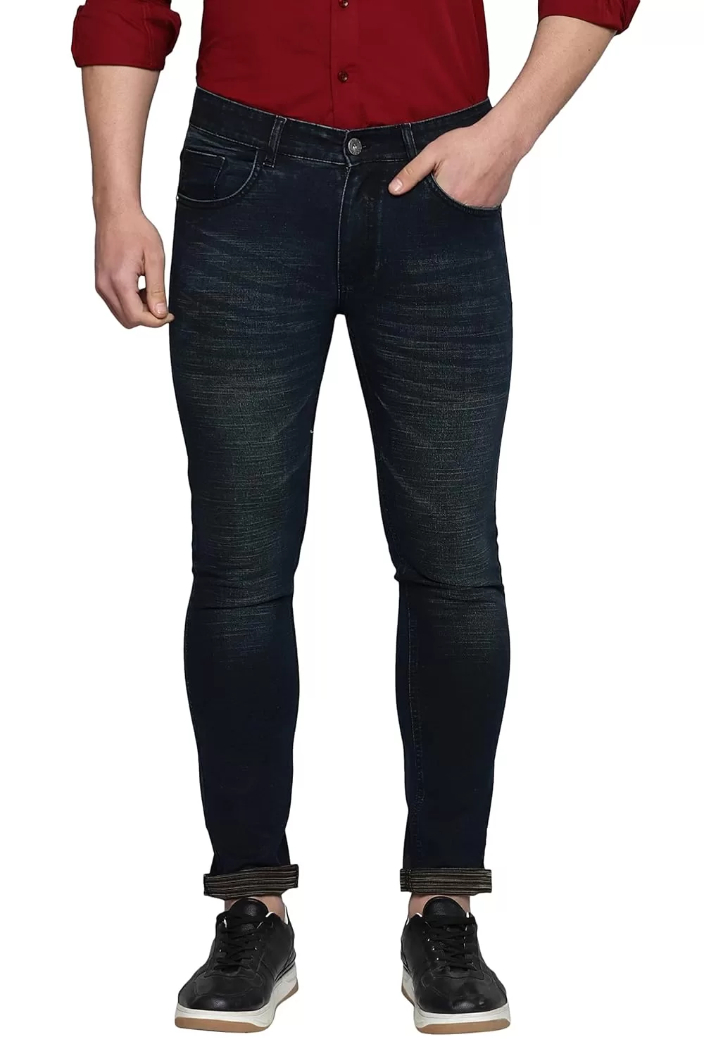 Allen Cooper Slim Mid Rise Stretchable Denim Jeans for Men…