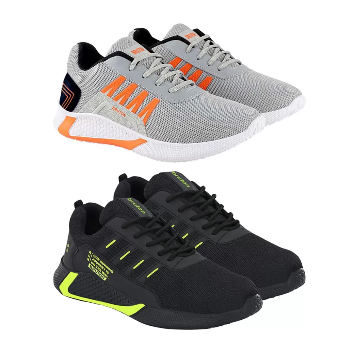 BRUTON Combo Pack of 2 Men’s Sports Shoes Running Shoes, Gym, Training, Casual Shoes for Men