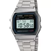 Casio Vintage A158WA-1DF Black Digital Dial Silver Stainless Steel Band D011