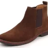 FAUSTO Men's Suede Leather Slip On Chelsea Boots for Winter|Casual|Fashion|High Ankle|Biker|Outdoor Comfort with TPR Sole Flexiblity