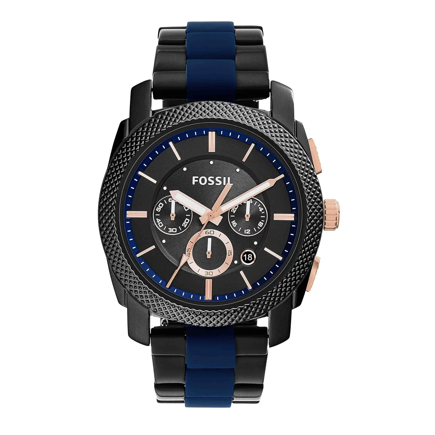 Fossil Analog Black dial men Watch FS5164 Stainless Steel, Multicolor Strap