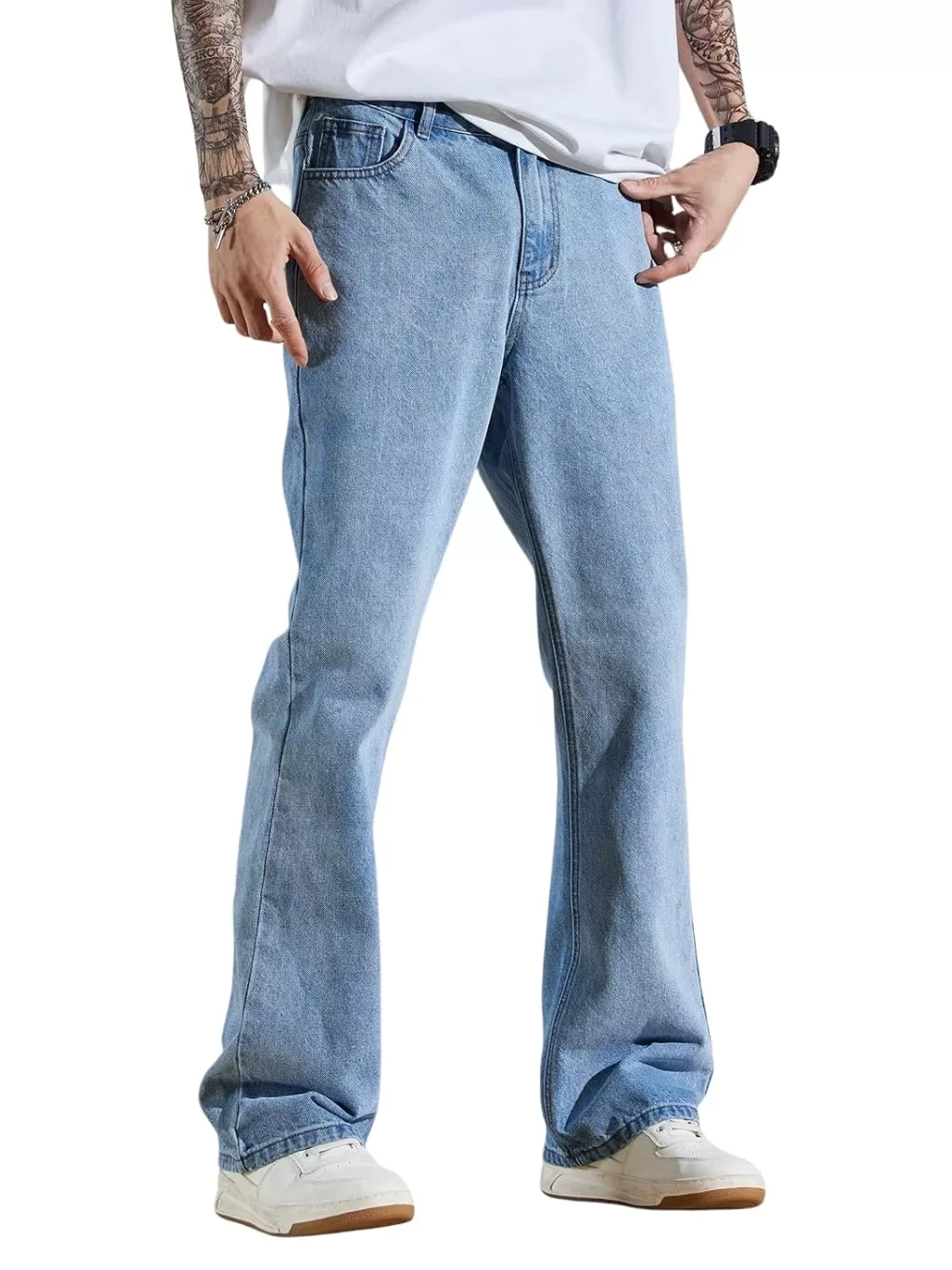 GRECIILOOKS Men Jeans | Wide Leg Jeans for Men | Loose Jeans for Men | Baggy Jeans for Men