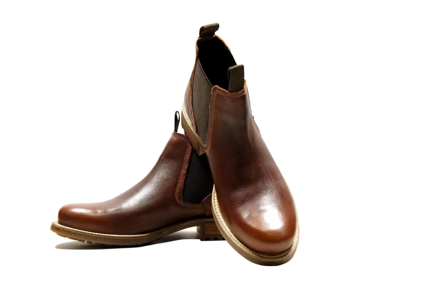 HX London Leather Men Brown Sturdy Plain Chelsea Boot