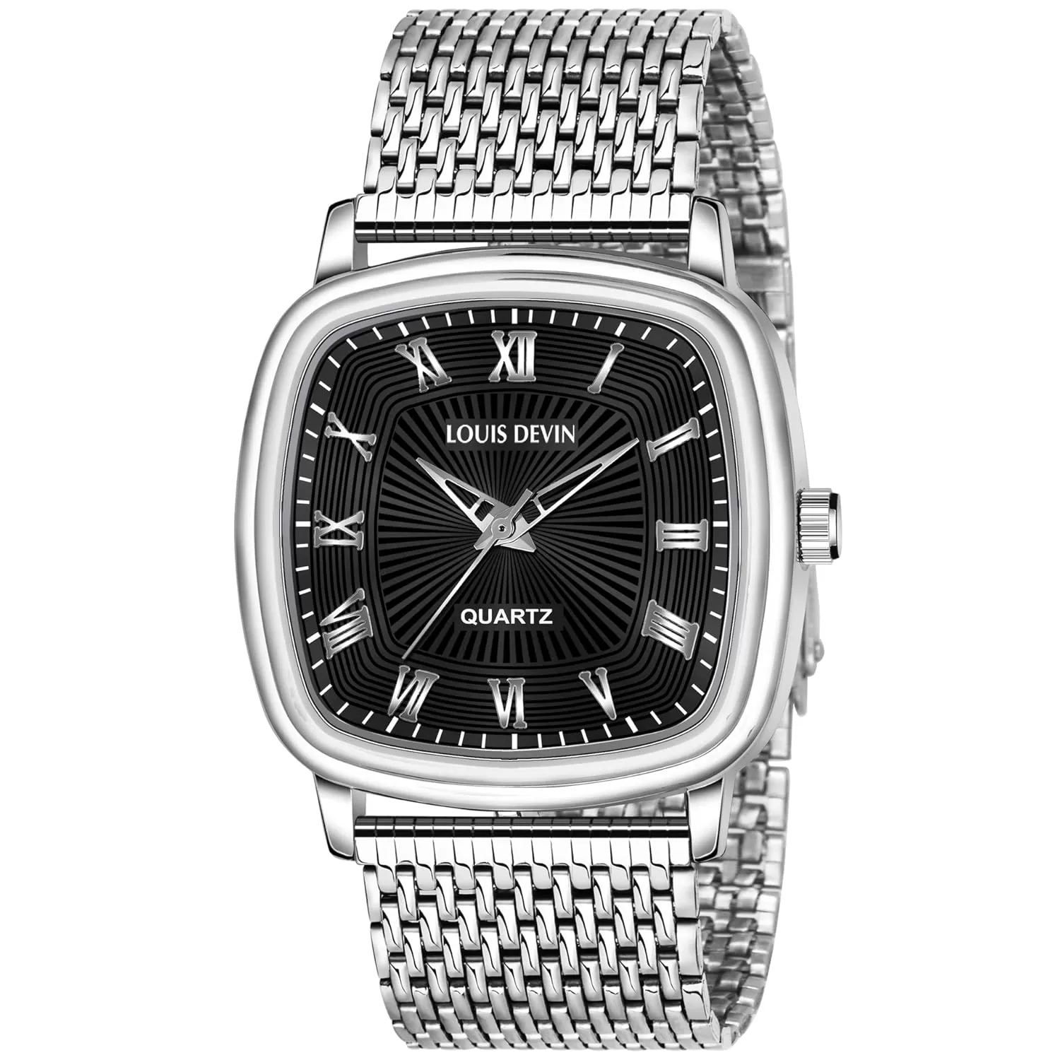 LOUIS DEVIN Mesh Steel Chain Analog Wrist Watch for Men (LD-G042)