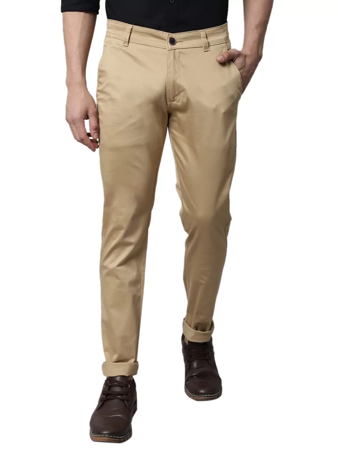 Majestic Man Slim Fit Cotton Blend Casual Trousers for Men