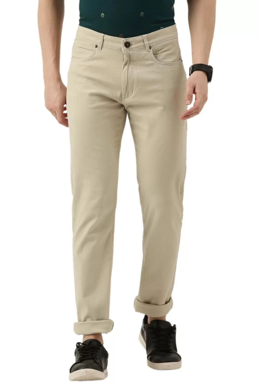 Peter England Men Regular Fit Casual Pants