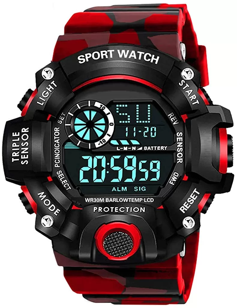 SELLORIA Digital Sports Multi Functional Black Dial Watch for Mens Boys Kids