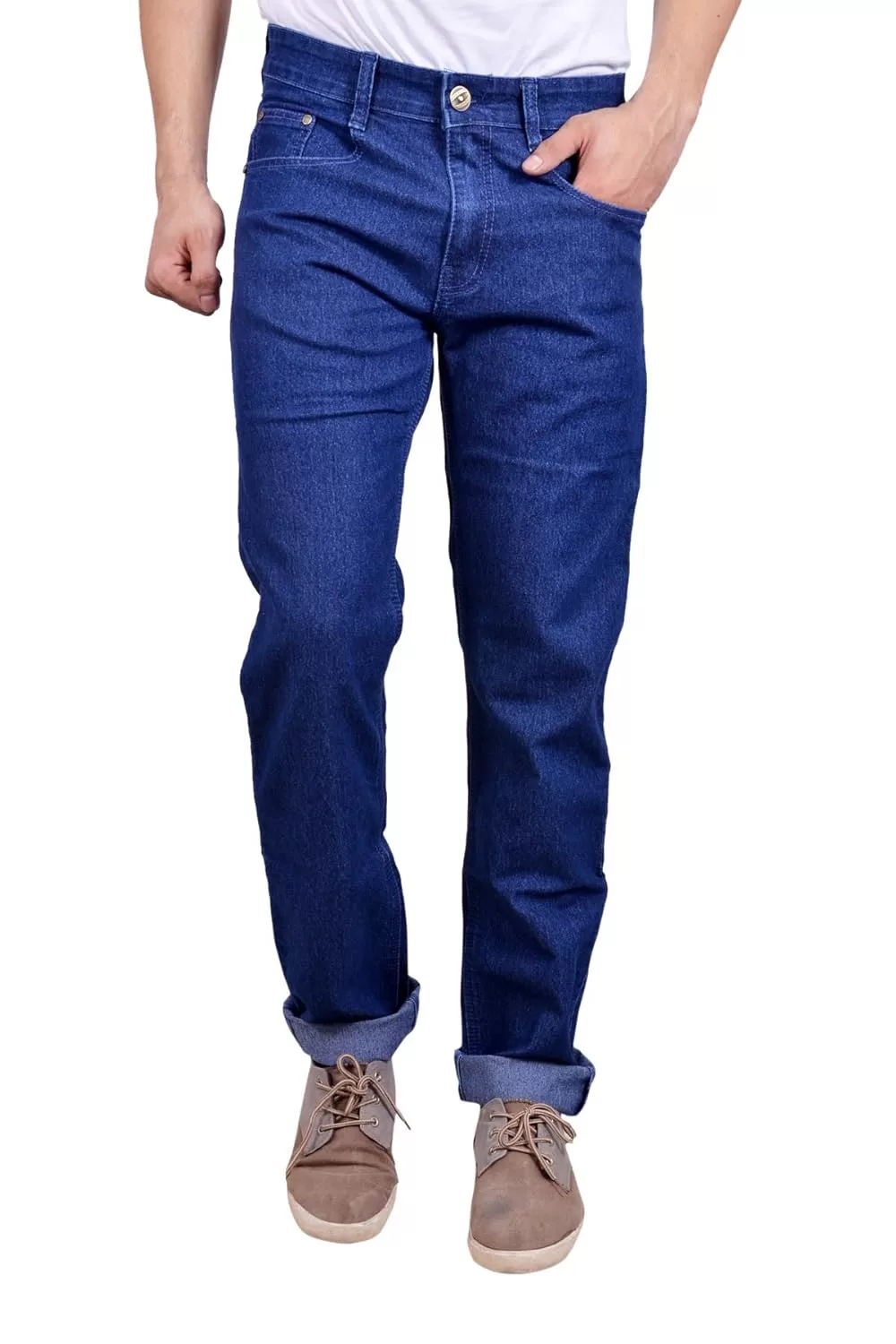 STUDIO NEXX Men’s Raw Blue Regular fit Jeans