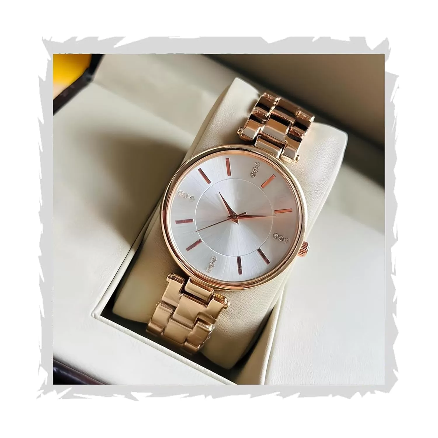 STYLEDOSE Women Analogue Wrist Watches for Women’s & Girls&Miss&Ladies Diamond Studded Dial Rosegold Colored Stylish Bracelet Strap