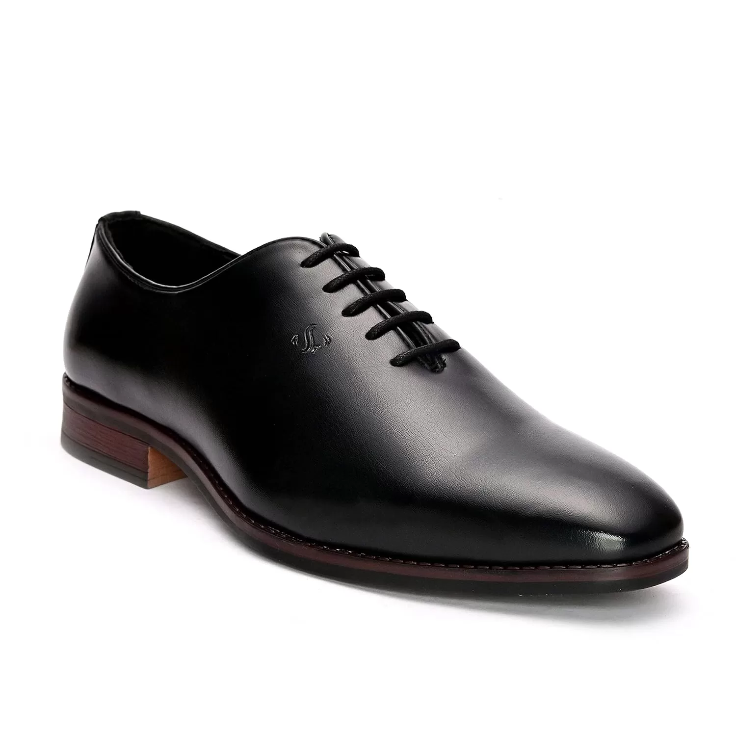 San Frissco Men’s Shoe Black Leather – Round Toe Formal Oxfords: Wrinkle-Free Patent Upper, Lightweight Design, and Cushioned Footbed for All-Day Comfort