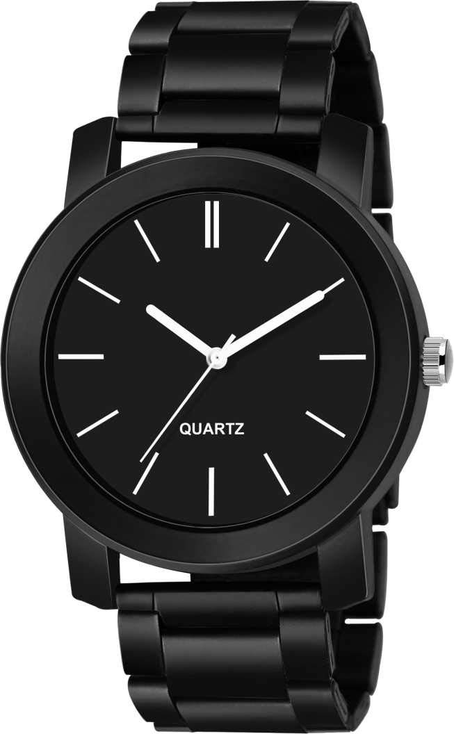 Shocknshop Stainless Steel Watch Series Analogue Men’s Watch (Black Dial Mens Long Colored Strap) -W219