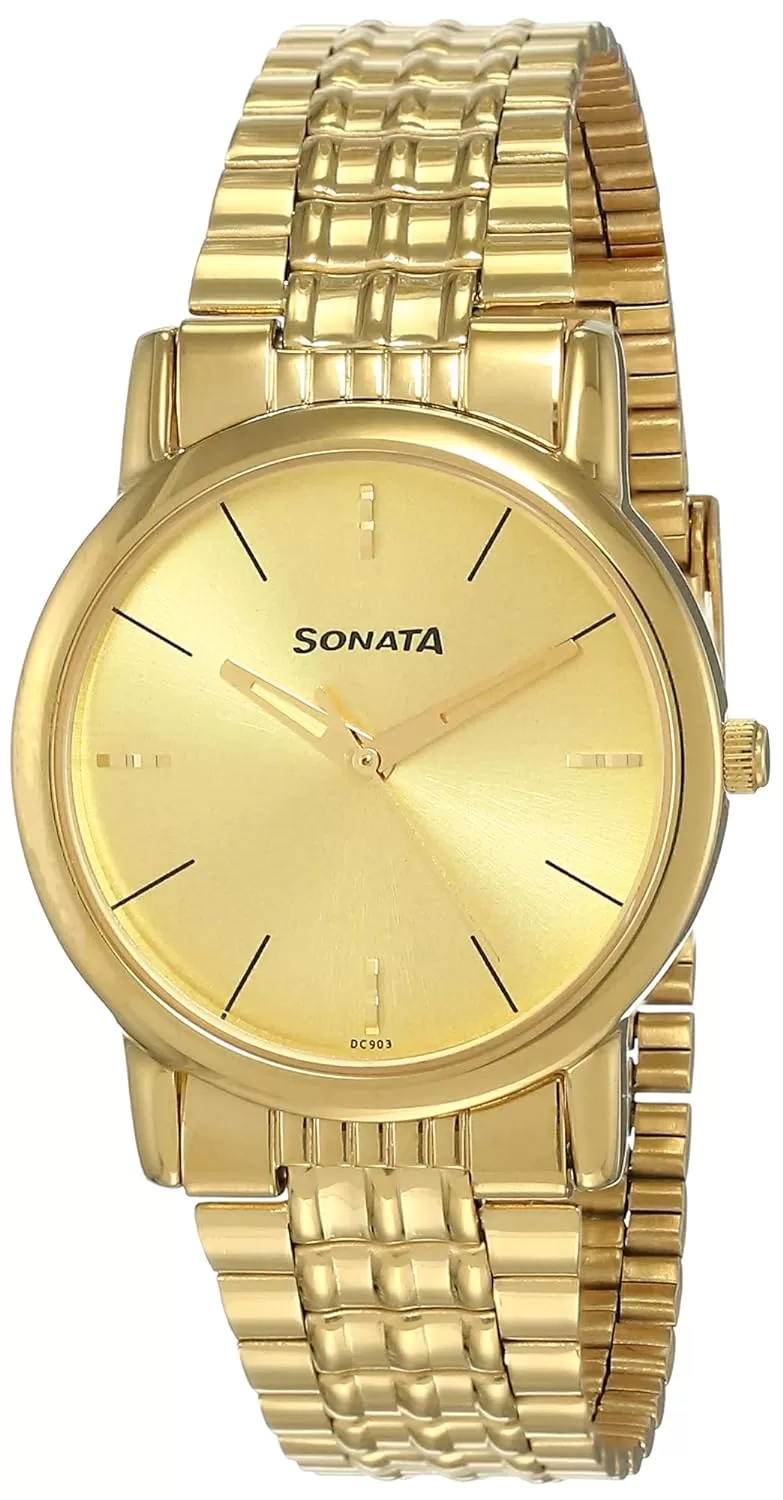 Sonata Analog Gold Dial Men’s Watch NM7987YM06W/NN7987YM06W/NP7987YM06W