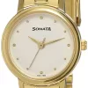 Sonata Quartz Analog White Dial Stainless Steel Strap Watch for Women-NS8096YM04