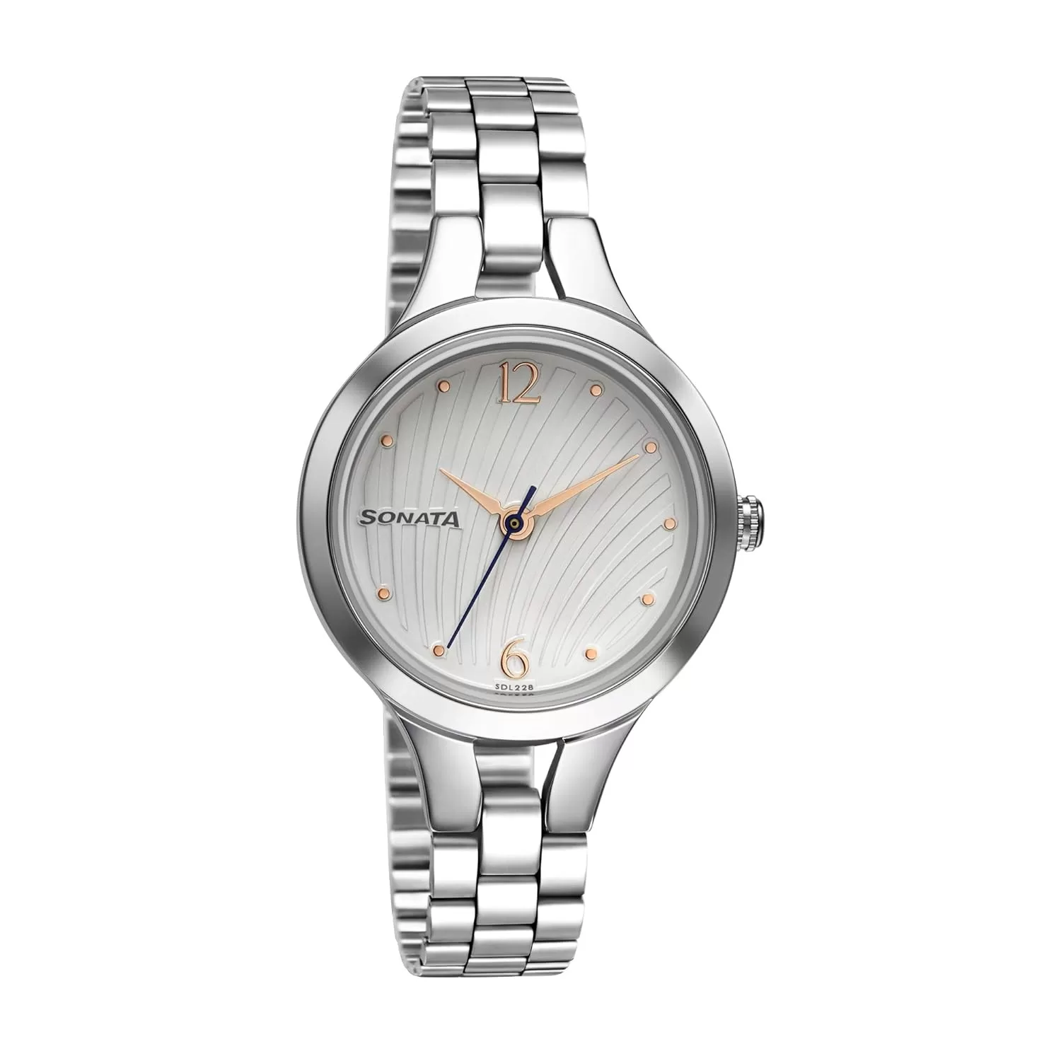 Sonata Workwear White Dial Women Watch with Stainless Steel Strap-NS8151SM05