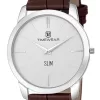 TIMEWEAR Analog Slim Two Hands Leather Strap Watches for Men