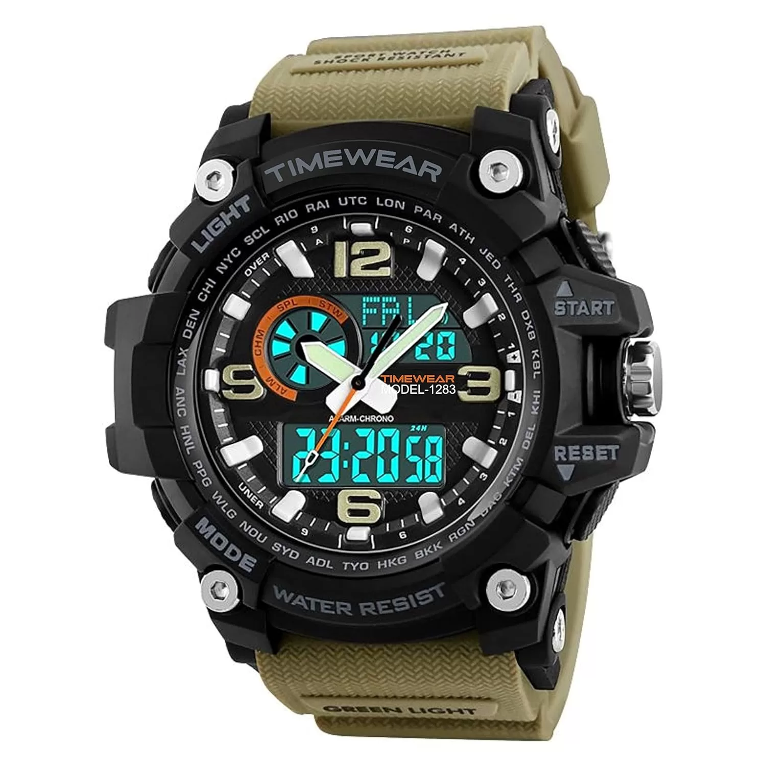 TIMEWEAR Analogue – Digital Men’s Watch (Black Dial Black Colored Strap)