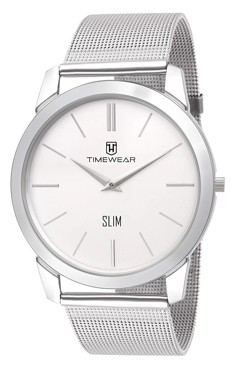 TIMEWEAR Men's Analog Two Hands Stainless Chain Slim Watch [Silver]