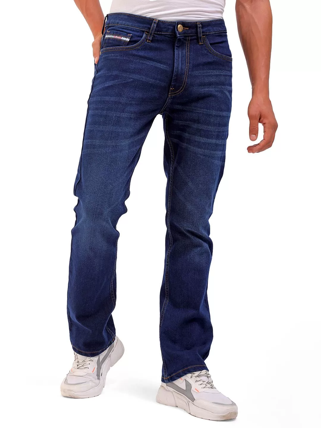 The Indian Garage Co Men Bootcut Light Fade Stretchable Jeans