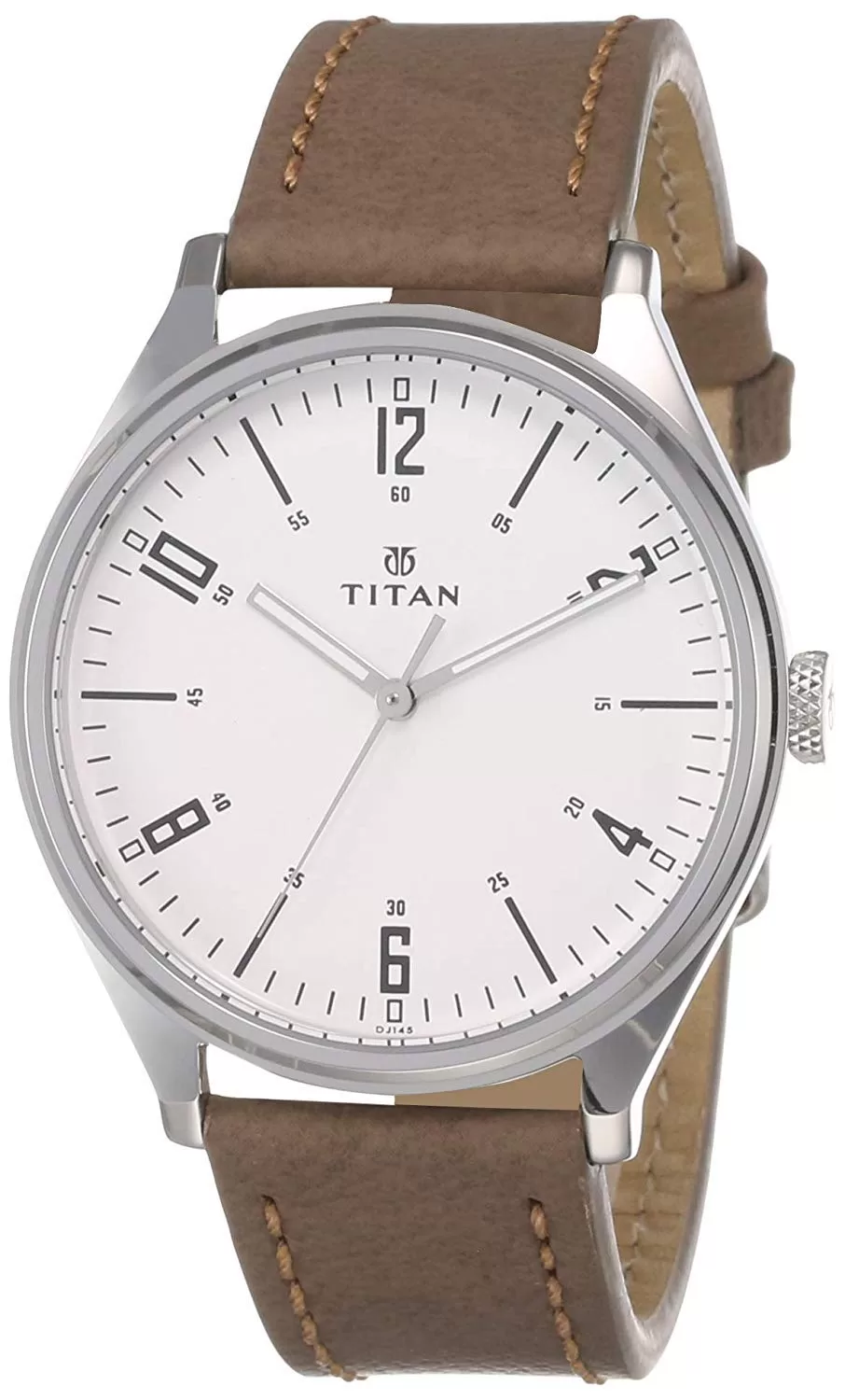 Titan Men’s Urban Edge Lustrous Silver Dial Leather Analog Watch-1802SL01