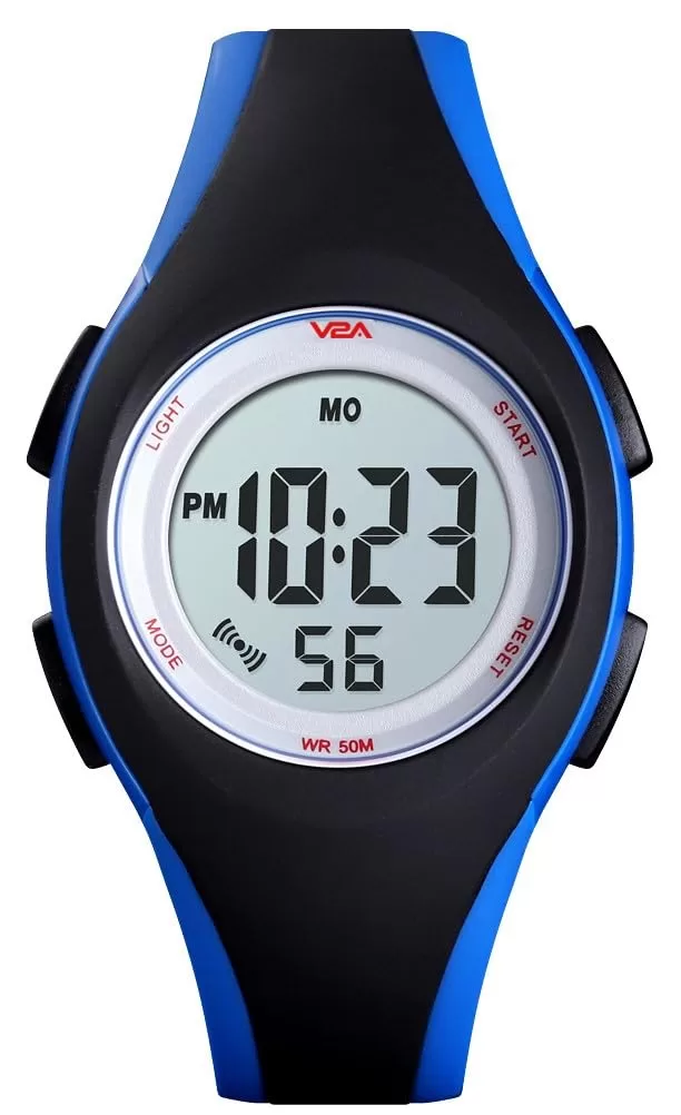 V2A Digital Kids Sports Watch with 7 Color Backlight Alarm Stopwatch for Boys and Girls