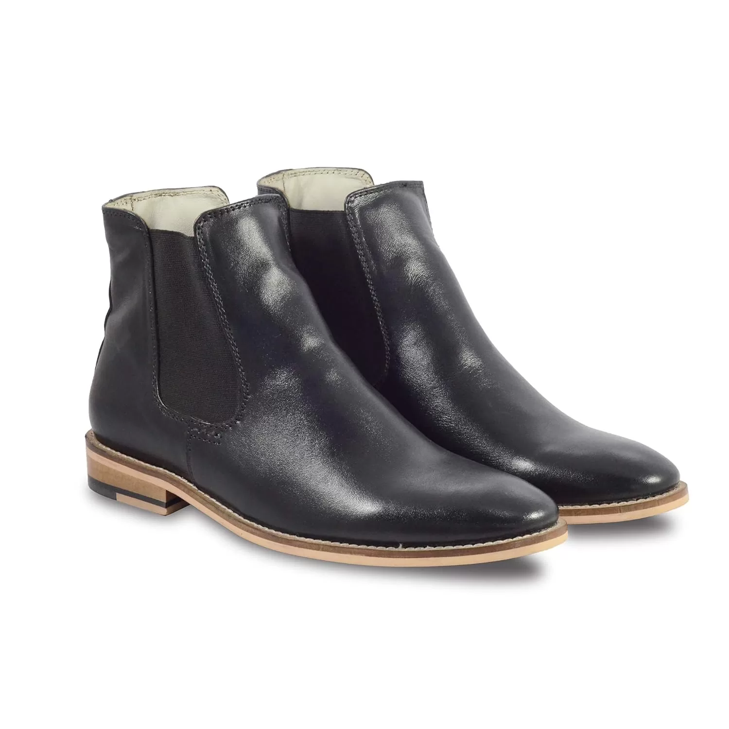 ASM Chelsea Boots buy 6 Inches Pure Black Leather Chelsea boots Online at factory prices. Size : 4 To 15 UK/India