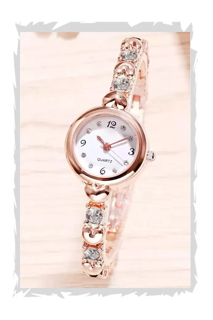 Acnos® Premium Brand Exclusive Choice 3 Types Diamond Rosegold Silver Exclusive Diamond Studded Bracelet Chain Girls Watch for Women Analog Watch for Women