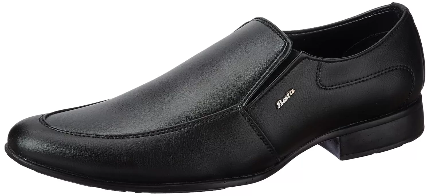 Bata Shark E Men Formal Slip-On Shoes in Black