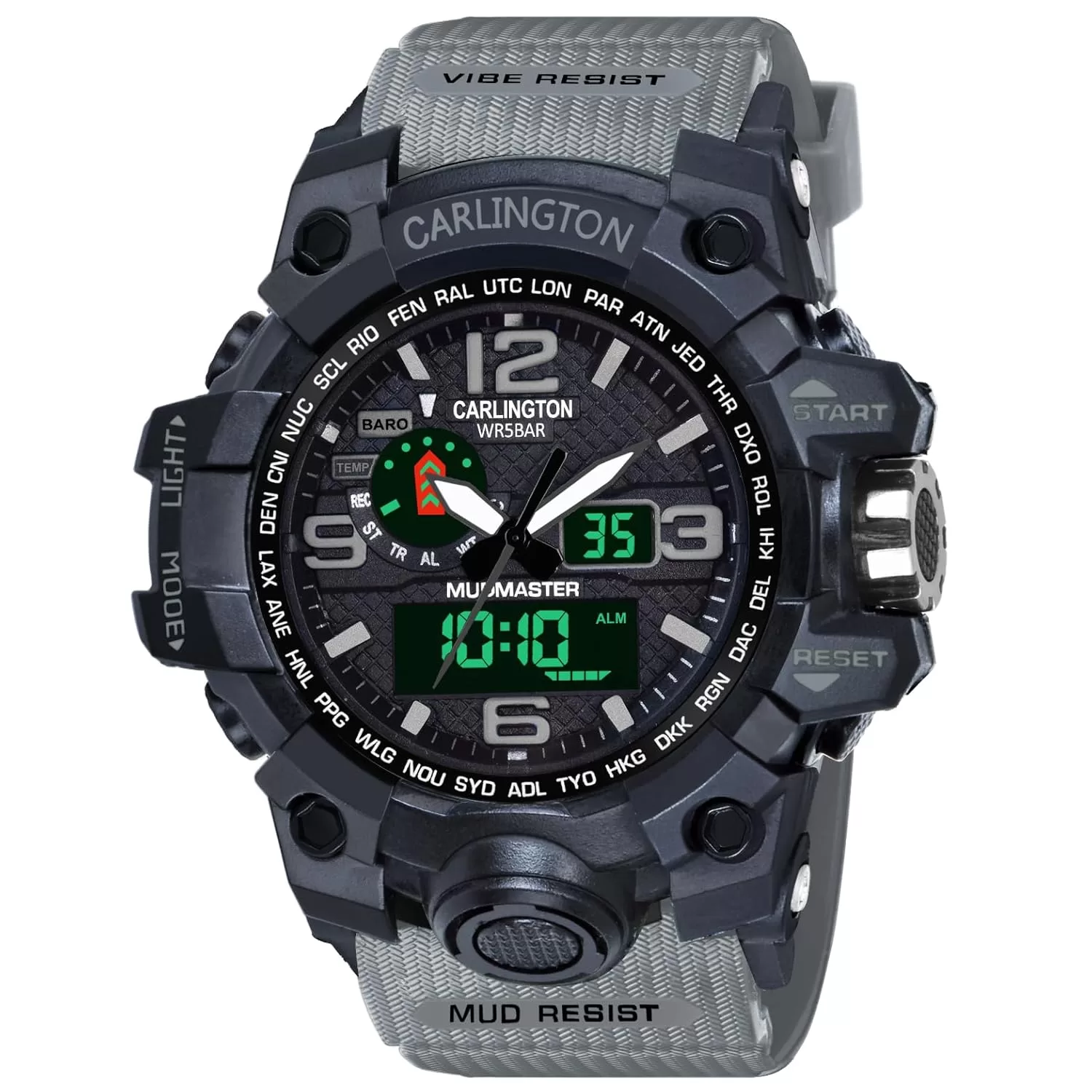 Carlington Analog-Digital Sports Watch: Chronograph, Dual Time, Alarm, Stopwatch, Water-Resistant, Shock-Resistant, Back Light Display- The Perfect Watch for Men and Boys – CT3344