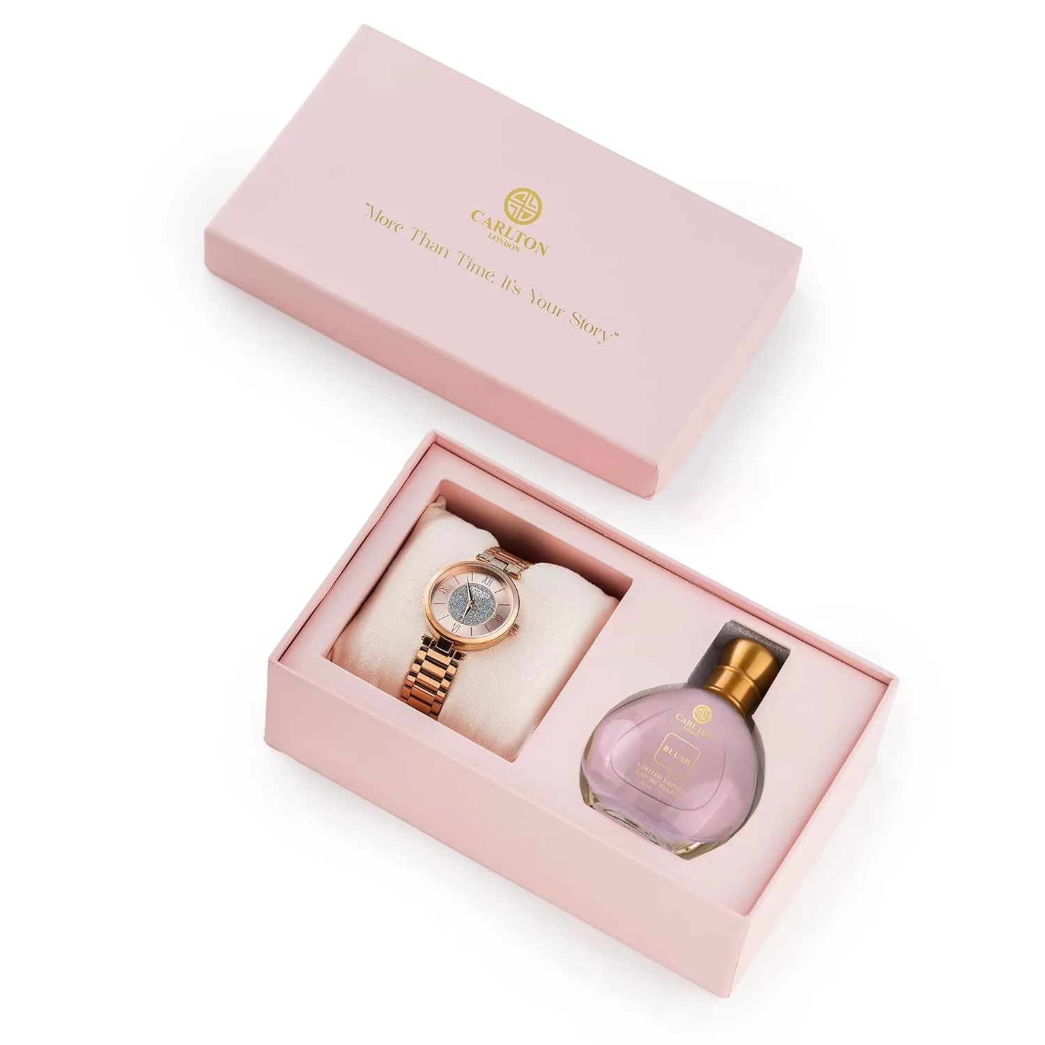 Carlton London Women Gift Set | Watch (CLRGSPNK) + Blush Perfume EDP 30ml