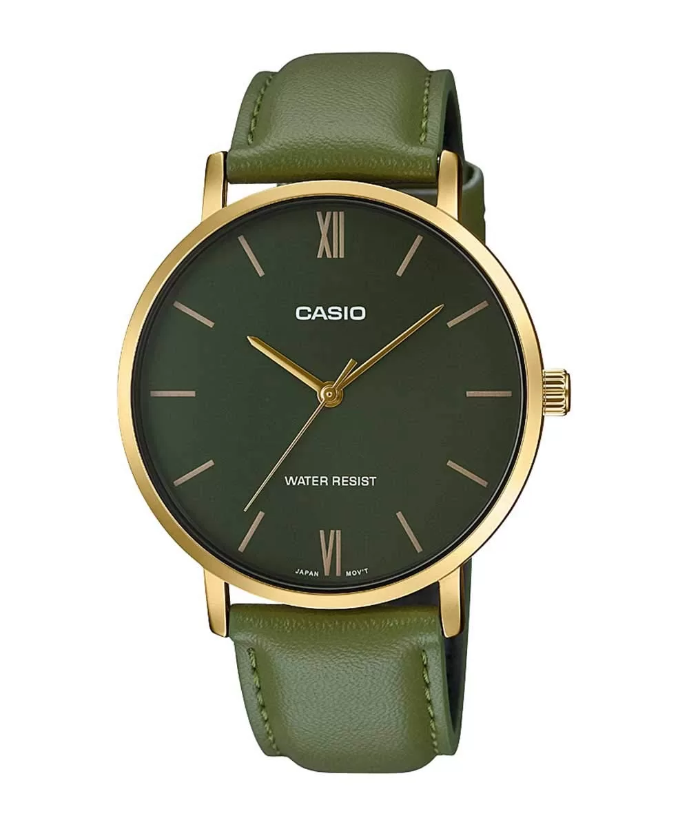 Casio Analogue Men’s Watch (Green Dial Green Colored Strap)