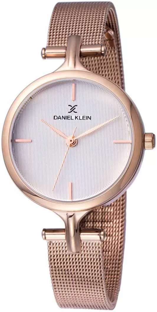 Daniel Klein Analog Silver Dial Gold Band Women’s Stainless Steel Watch-DK11914-5