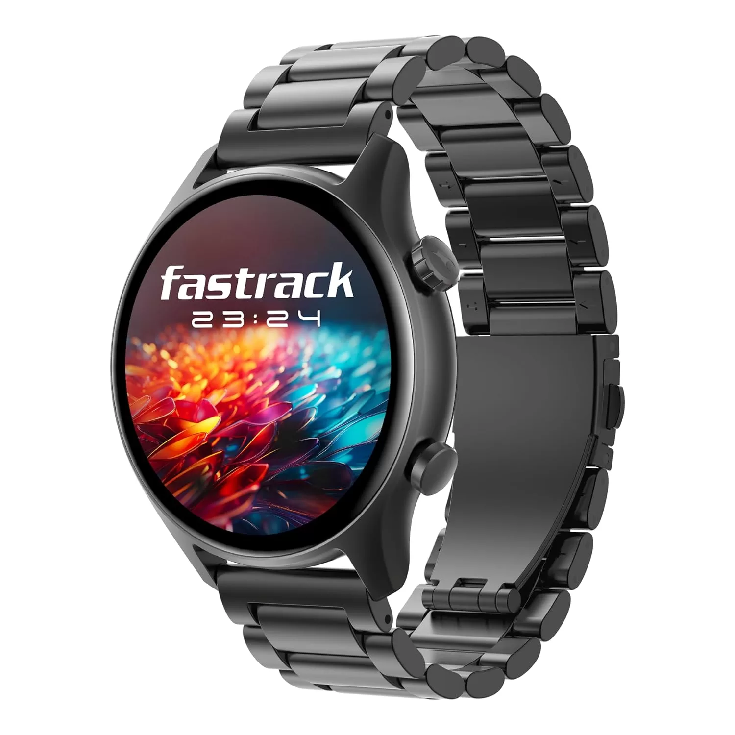 Fastrack Astor FR2 Pro Smart Watch, 1.43” AMOLED Display, 466 * 466 Pixel Resolution, SingleSync BT Calling, AI Voice Assistant, 100+ Sports Modes and Smartwatch Faces, IP68 (Gun)