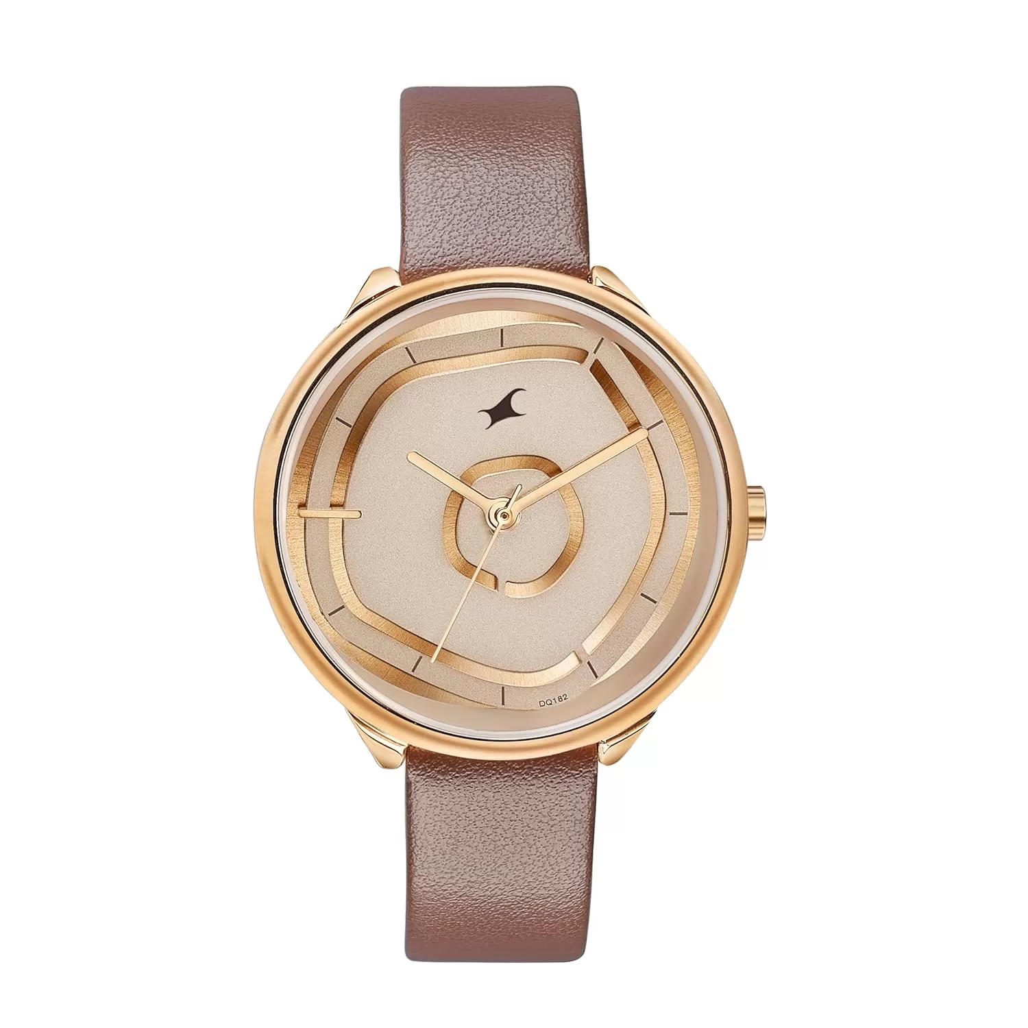 Fastrack Leather Analog Rose Gold Dial Women’s Watch-6303Wl01, Band Color-Brown