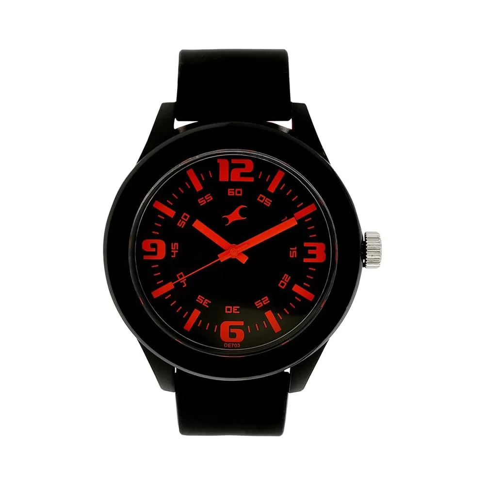 Fastrack Quartz Analog Black Dial Plastic Strap Watch for Unisex-NS38003PP13W