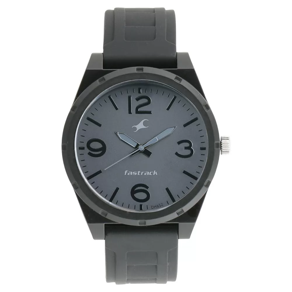 Fastrack Trendies Quartz Analog Grey Dial Silicone Strap Watch for Men-NR38040PP01