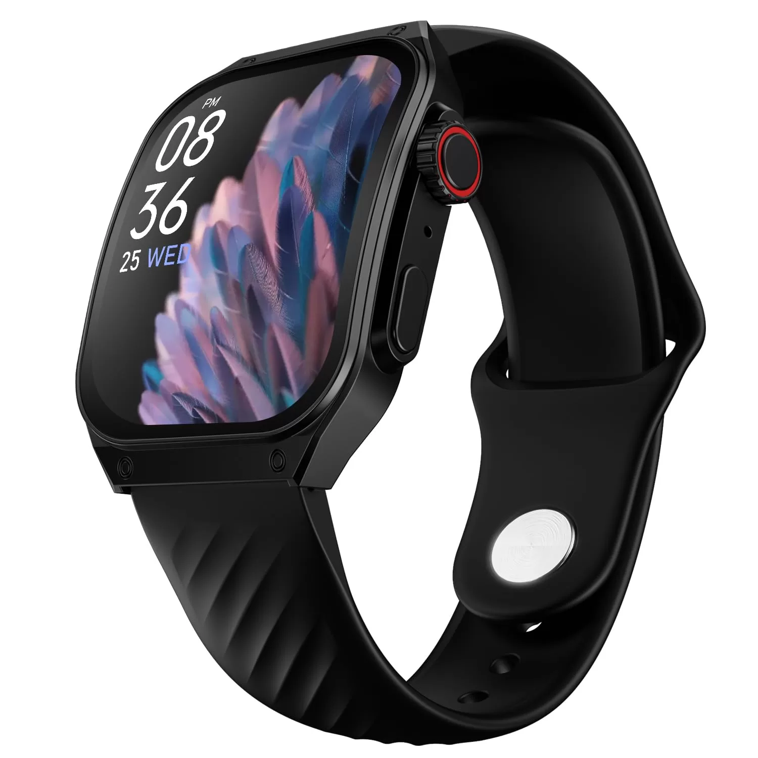 Fire-Boltt ARC 49.8mm (1.96 inch) AMOLED Always On Curved Display Smart Watch, Bluetooth Calling, Wireless Charging, 100+ Sports Modes, Water-Resistant 100+ Cloud Watch Faces (Black)