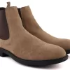 Freacksters Men's Beige Suede Leather Chelsea Boots Extra Cushion Inner Sole