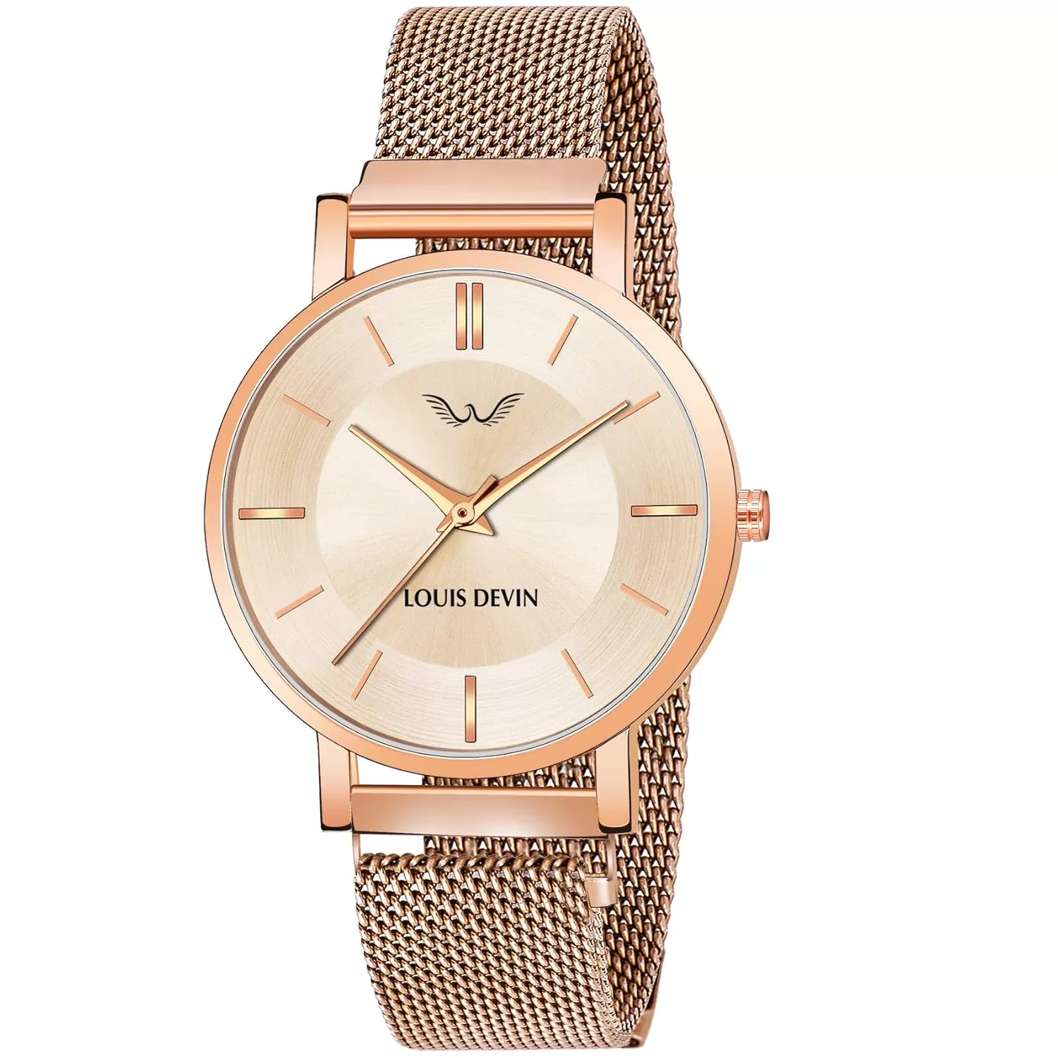 LOUIS DEVIN RG137 Metal Chain Analog Wrist Watch for Women