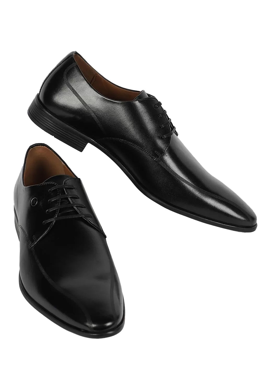 Louis Philippe Men Formal Black Leather Derby