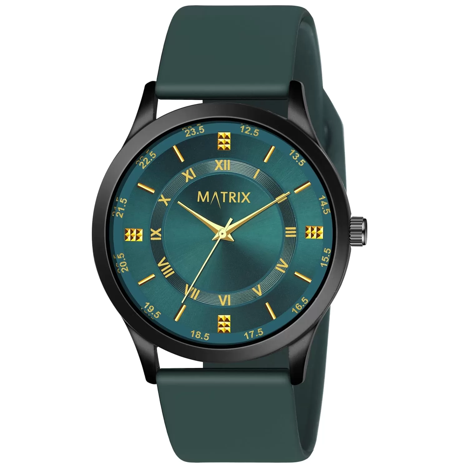 Matrix Dope Black/Green Dial with Softest Silicone Strap Analog Watch for Men’s & Boys