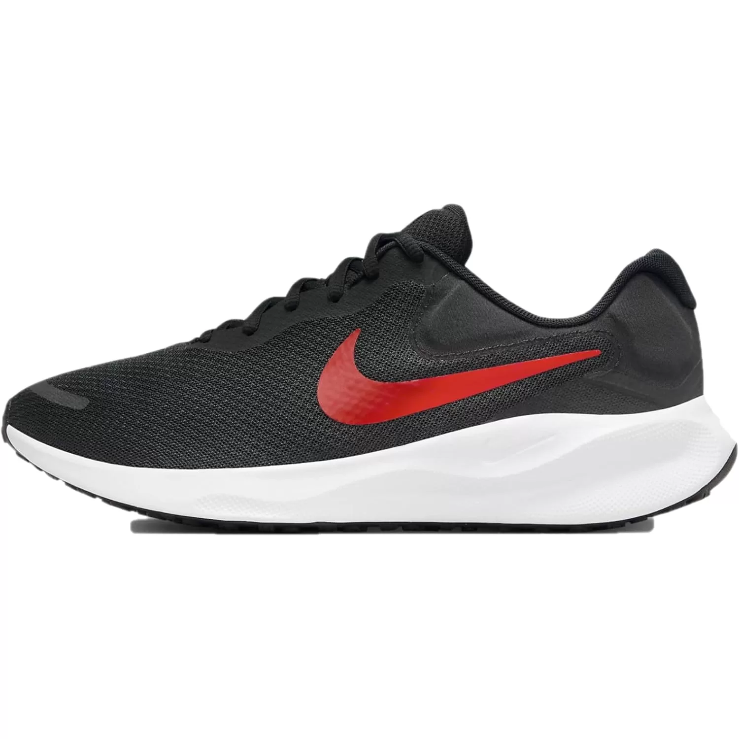 NIKE Mens Revolution Running Shoes 7-Black/University Red-White-Fb2207-003-8Uk, 8 UK