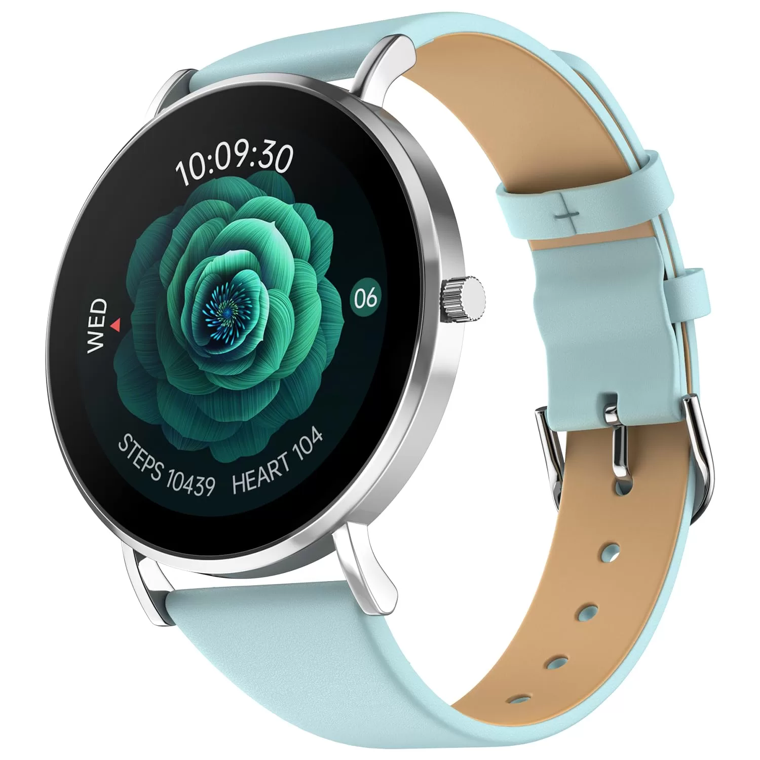 Noise Diva 2 Fashion Smart Watch for Women- Sleekest Dial, 36mm AMOLED Display, Snug Fit, Improved Female Cycle Tracker, BT Calling, Sleep Tracking, AI Voice Assistant, Password Protection-Silver Blue