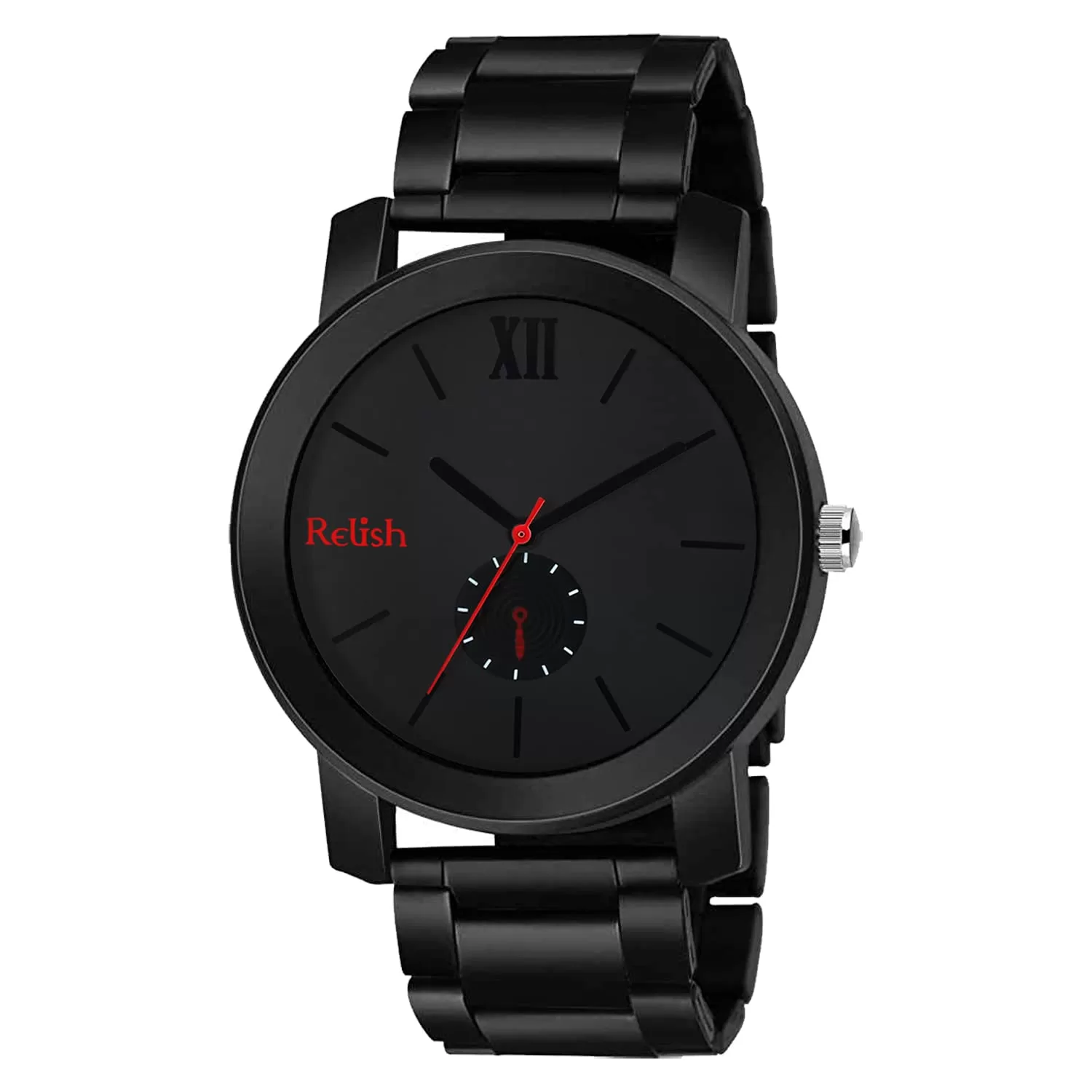 Relish Analogue Men’s Watch(Black Dial Black Colored Strap)