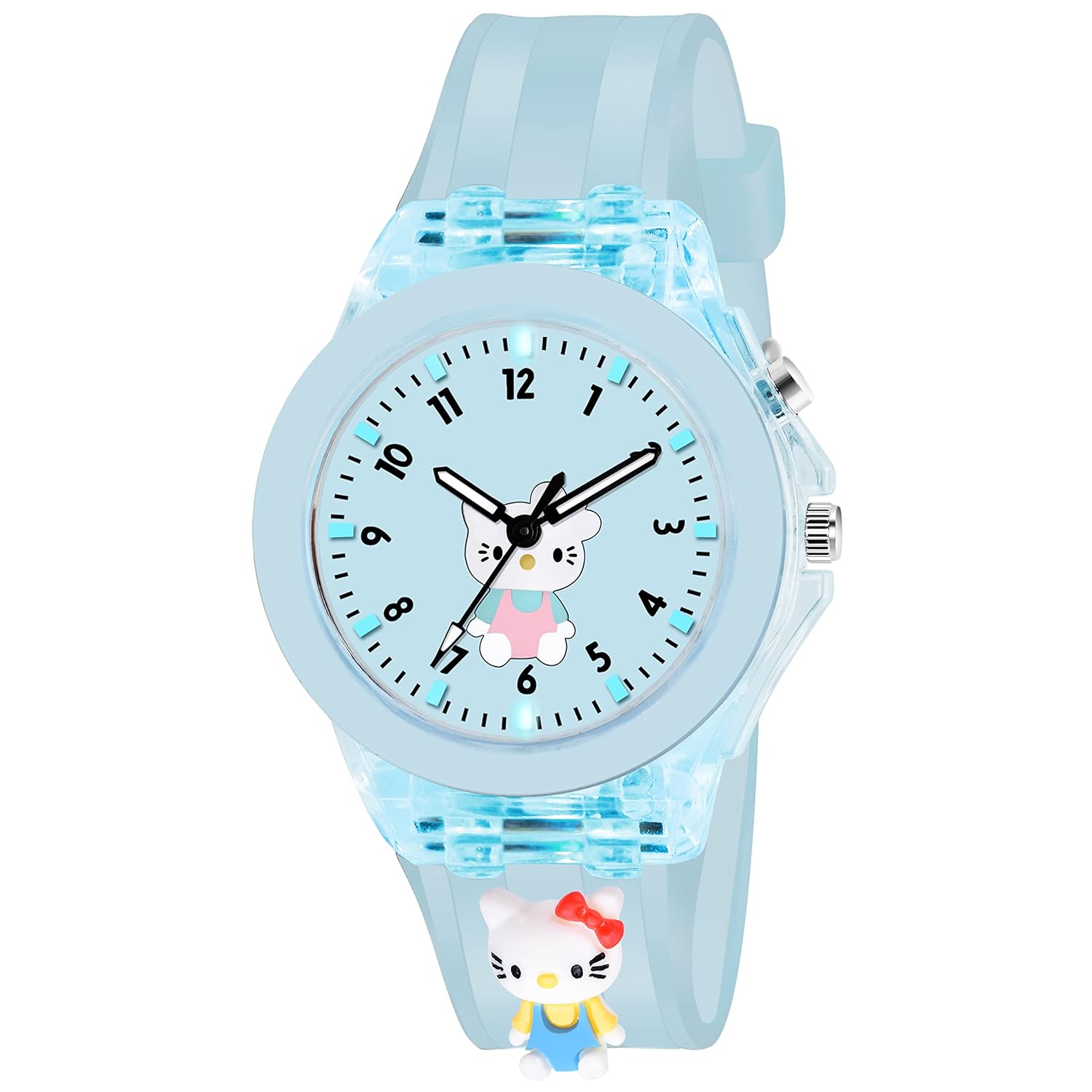 Shocknshop LED Luminous Child Kids Children Cute Cartoon Multi Color Lights Watch for Girls -W327