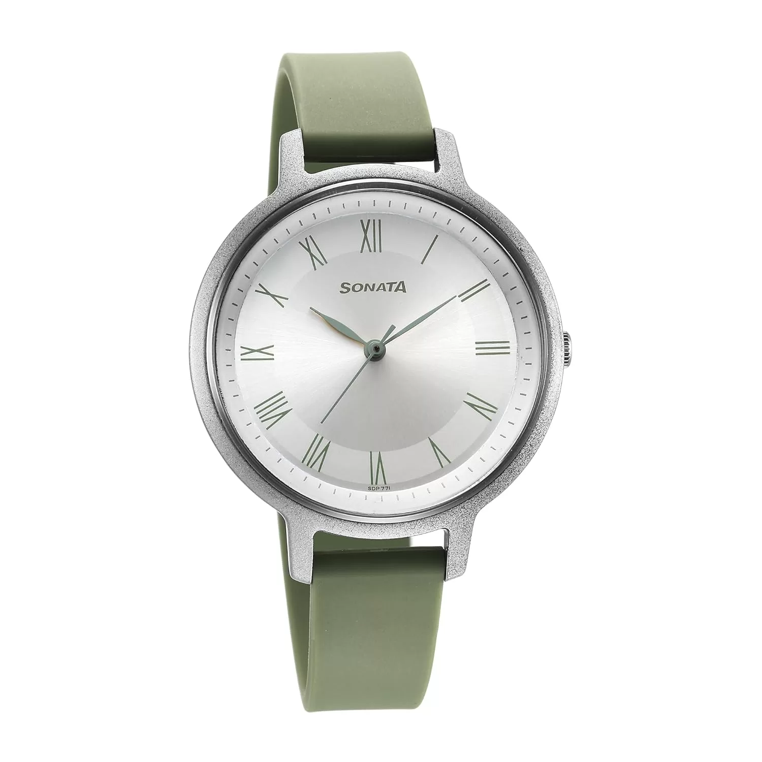 Sonata Polyurethane Silver Dial Analog Watch for Women-87049PP11W