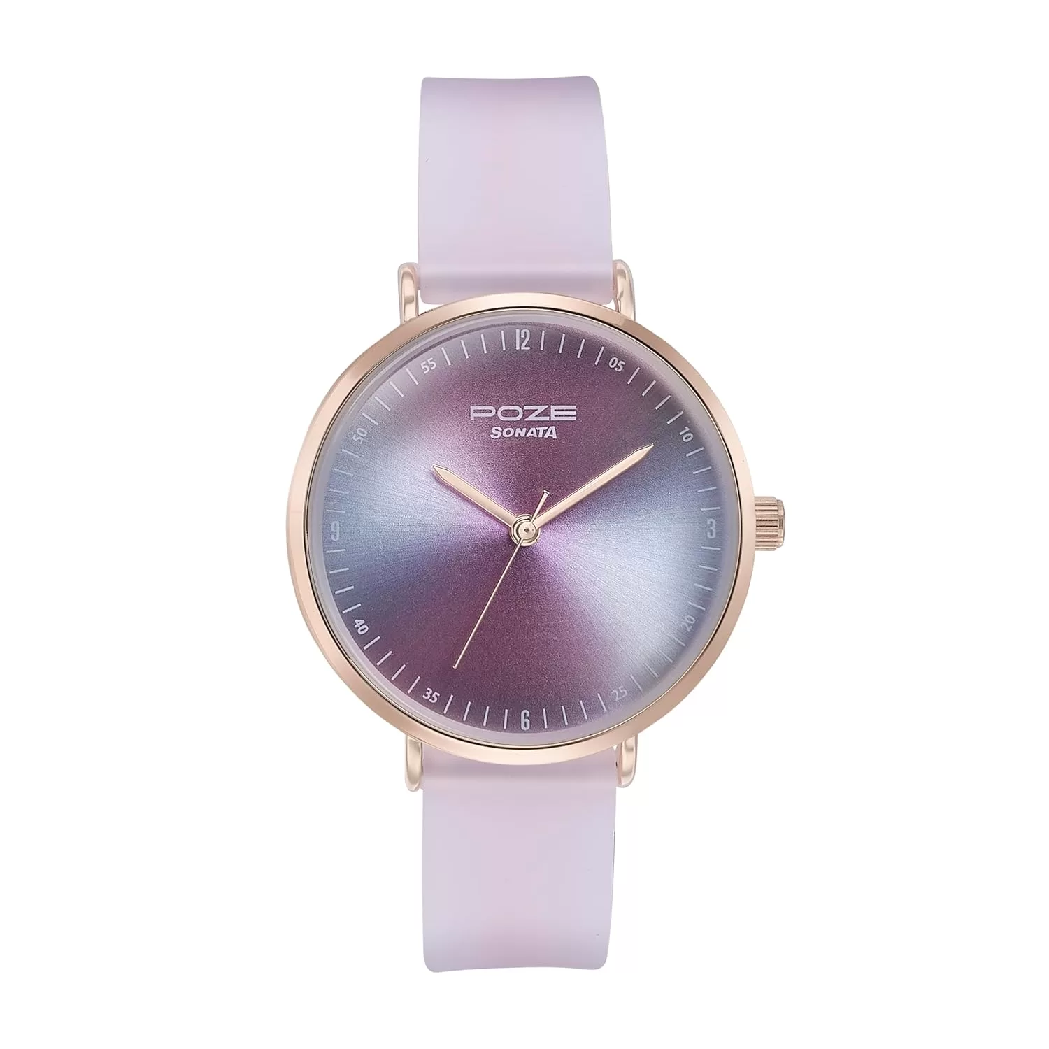 Sonata Poze Quartz Pink Dial Pink Leather Strap for Women-SP80090WP01W