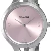 Sonata Steel Daisies Pink Dial Women Watch With Stainless Steel Strap-NR8151SM03